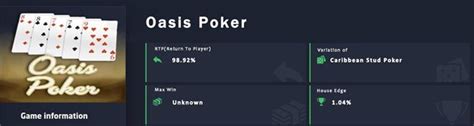 oasis poker low|Oasis Poker Strategies, Rules & House Edge 2024.